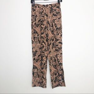 Olivaceous Cropped Split Ankle Straights Leg Paisley Pants Women’s Size Small